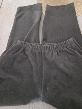 Lands End Womans Corduroy Elastic-Waist Pants - Gray Medium NWOT